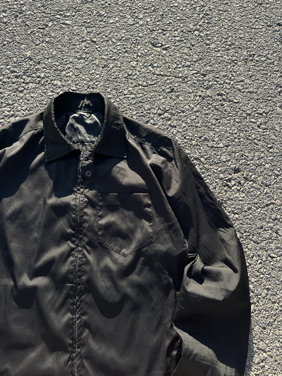 PRADA Collared Jacket Size S Men Solid Black Nylo… - image 3