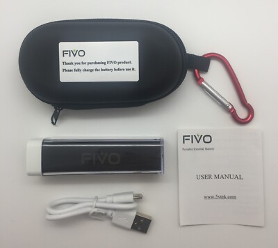 5V 2A Power Bank Portable Charger 2600mAh for Heated Scarf iPhone Samsung & more