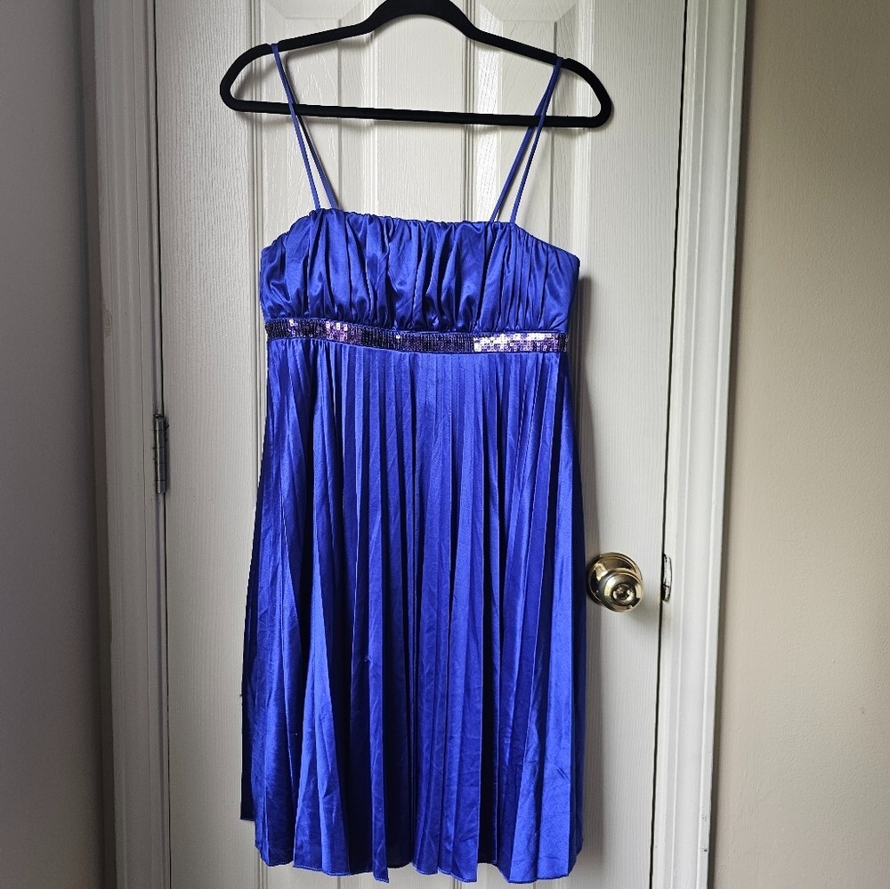 My Michelle One Shoulder Pleated Gown Michelle Lace Pleated Maxi