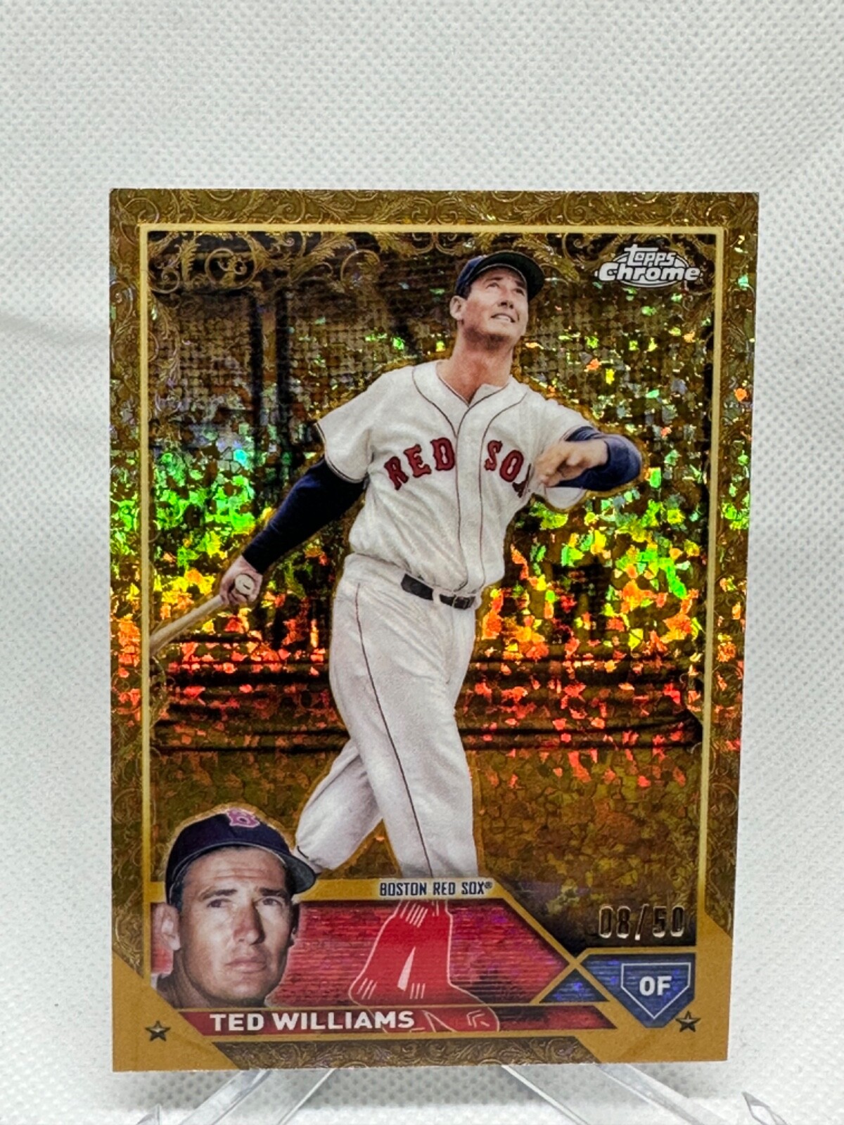 2023 Ted Williams Topps Chrome Gilded Gold Mini Diamond /50 Red Sox