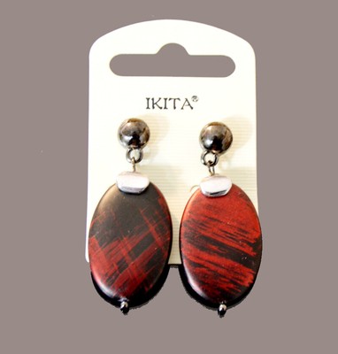 Boucles D'oreilles Ikita Paris En Nacre Et Métal Baroque - Clous Blancs Gouttes, Nickel Free
