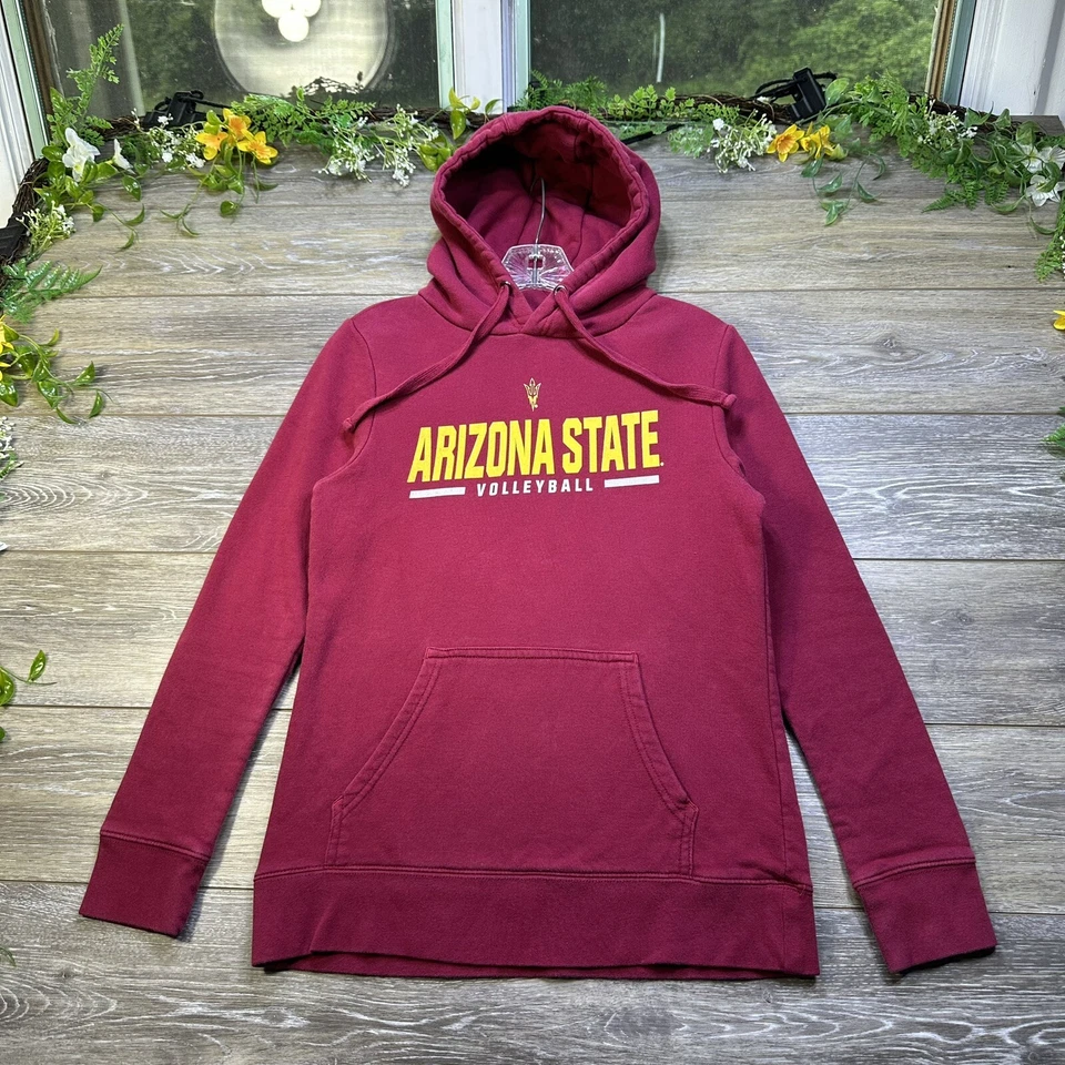 Sudadera Arizona State Talla Pequeña Mujer Granate Rojo Sudadera con Capucha Voleibol Foto 3 de 4