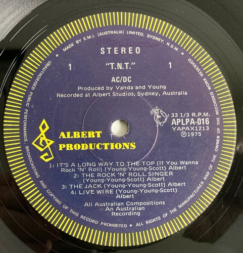 AC/DC "T.N.T." 1975 Orig Aus Press Blue Roo Hard Rock LP.. - Picture 2 of 5