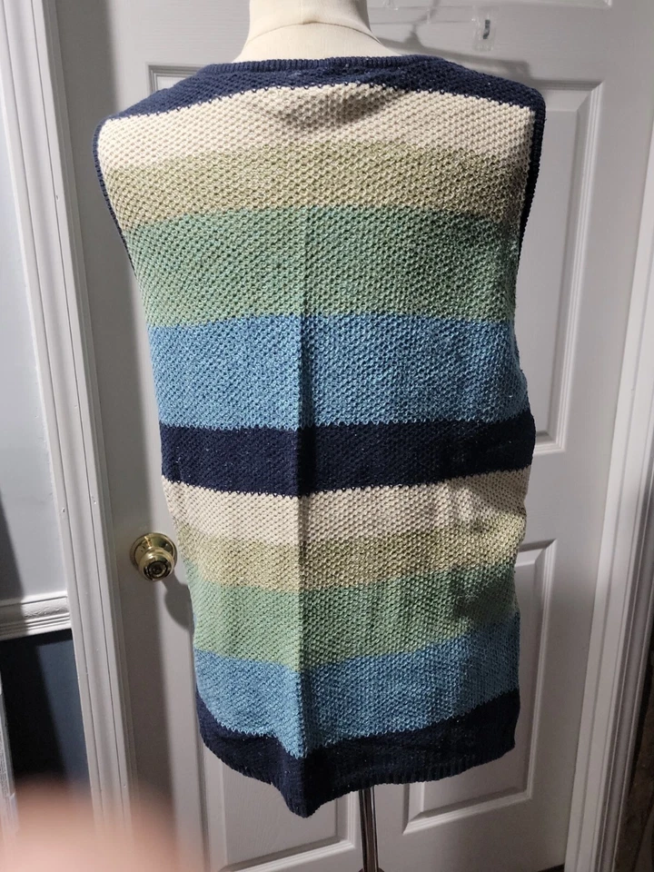 White Stag Womens 18w W / 20 W Sweater Vest Striped (#310) - Image 3 of 4