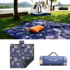 78"x78" Strawberry Picnic Mat Blanket Waterproof Outdoor Folding Pad for Camping