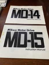 Nikon Motor Drive MD-14  MD-15 Original Instruction Manuals Very RARE