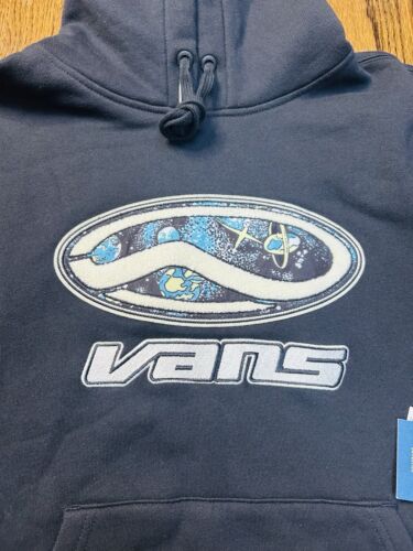 $90 Vans Classic Hoodie Black Men’s Small Galaxy Foam Logo Circle Embroidered - Picture 2 of 5