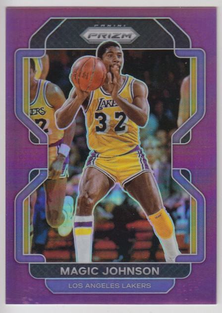 2021-22 Panini Prizm Lakers Magic Johnson #248 Purple Prizm 08/99