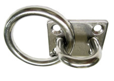 5mm x 35mm STAINLESS STEEL MARINE EYEPLATE with RING boat yacht deck trailer eye