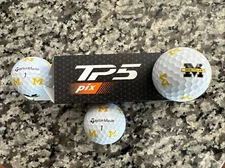 Taylormade TP5 Pix NCAA 3 Golf Balls Sleeve University Of Michigan Wolverines