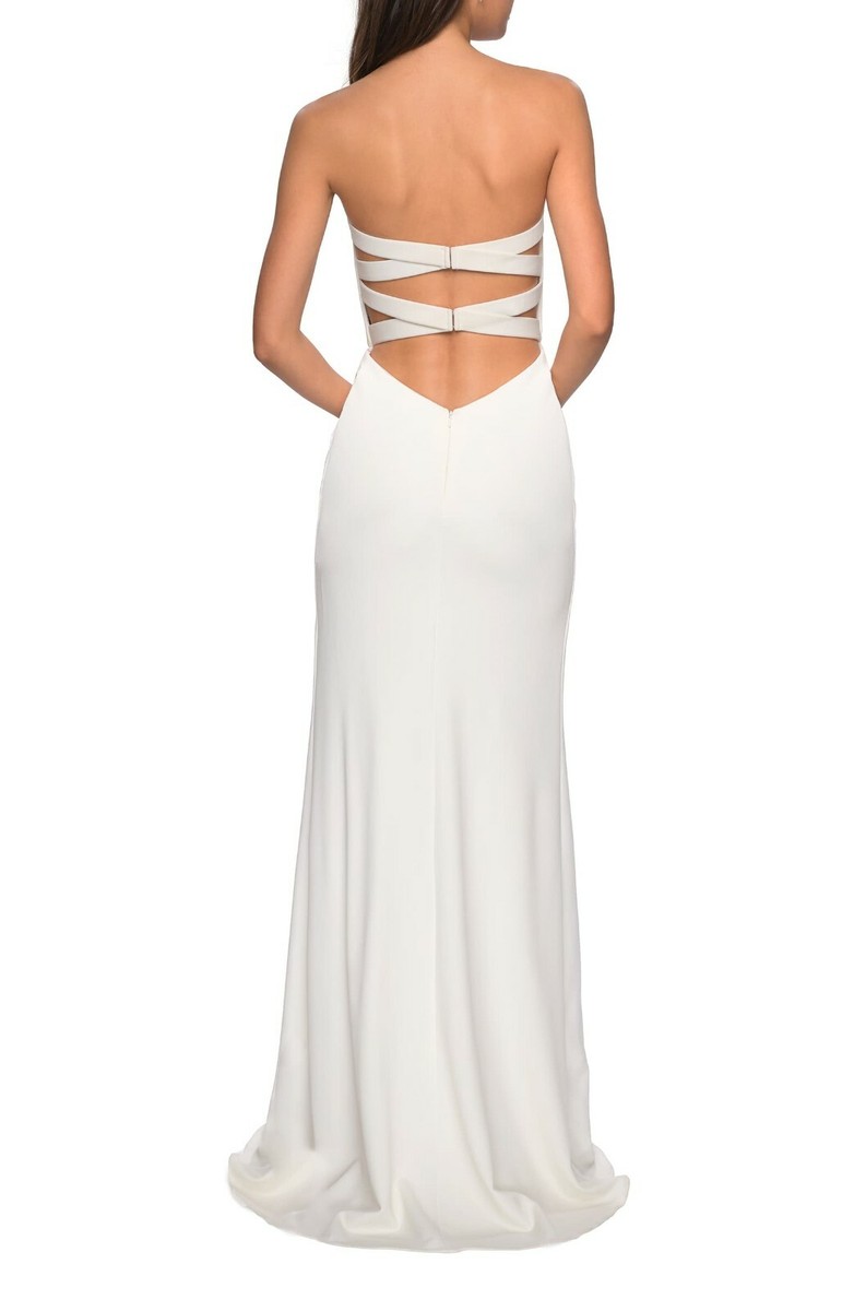 NEW LA FEMME Strapless Jersey Evening DRESS GOWN SIZE 2 $298 WHITE  NORDSTROM | eBay