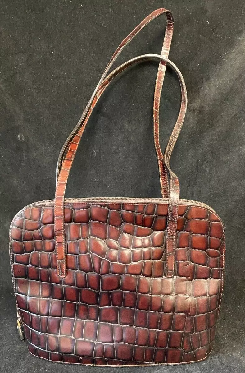 Marks Spencer Brown Black Mock Croc Shoulder Bag eBay