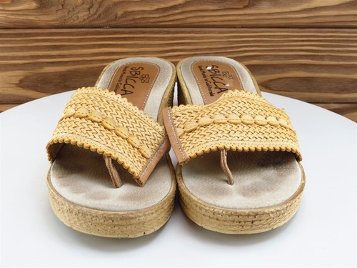 Sbicca Size 7 M Women Sandal Flip Flop Brown Leather - Picture 3 of 10