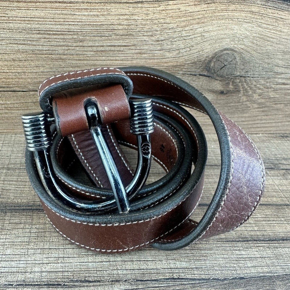 Gucci belt 100%authentic GUCCI Interlocking G Guccissima Leather Signature Belt Size  main image 4