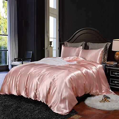 Hotel Duvet Cover Silk Like Satin Bedding Set Summer Reversible Queen