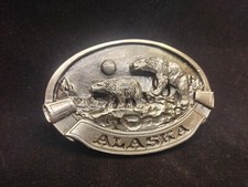 Vintage ACE 1988 Alaska Polar Bear of Midnights Sun Belt Buckle Made in USA