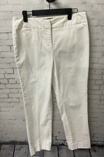 Anne Klein Women Size 8 White Stretch Straight Leg Dress Pant 2 Pocket R1