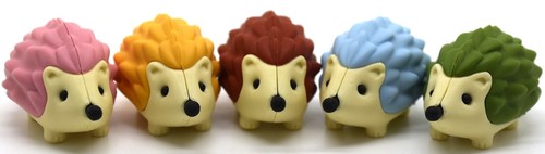 IWAKO Japanese Novelty Hedgehog Fun Erasers Rubbers Xmas stocking - Foto 7 di 7