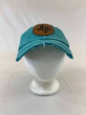 Womens Texas Baseball Cap Strapback Hat Teal Distressed Ponytail Back Adjustable