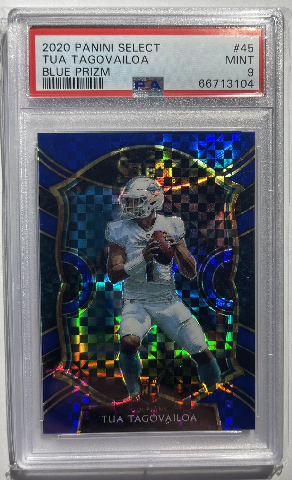 2020-21 Select Tua Tagovailoa Concourse Blue Prizm Rookie /175 #45 PSA 9
