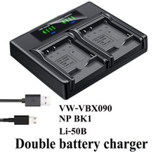 Dual Battery Charger For Panasonic HX-WA20W WA2A WA2D WA2GK WA3 WA30 WA30A WA30D