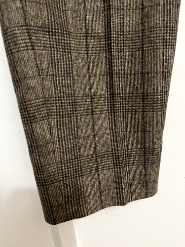 BABATON Cohen Pants Stretchable for Women 6 Brown Plaid Wool Cashmere - Picture 6 of 11