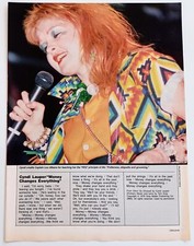 CYNDI LAUPER MONEY CHANGES EVERYTHING LYRICS~ORIG 1985 POSTER~VTG PINUP CLIPPING