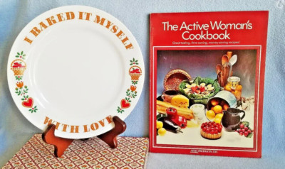 NEW 1980 AVON The ACTIVE WOMAN'S COOKBOOK Soft Cover & 1982  MADE WITH LOVE DISH