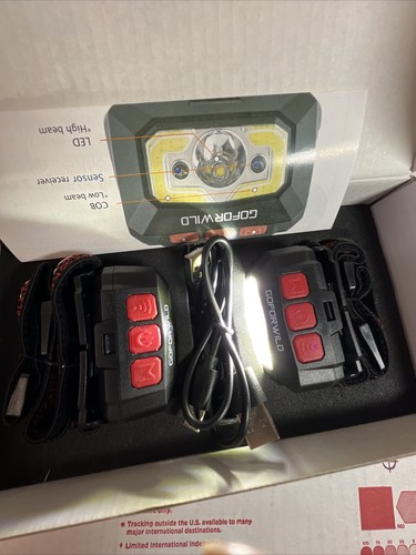 2 Pack Of Rechargeable Headlamp 500 Lumens White Cree Led Head Lamp With Red Lig - Picture 3 of 3