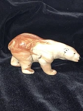 Vintage Original Alaskan Wildlife Clay Earthtone Swirl Prowling Bear