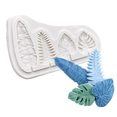 4 Leaves Silicone Sugarcraft Mold Resin Cupcake Fondant Cake Decorating To-l FL2