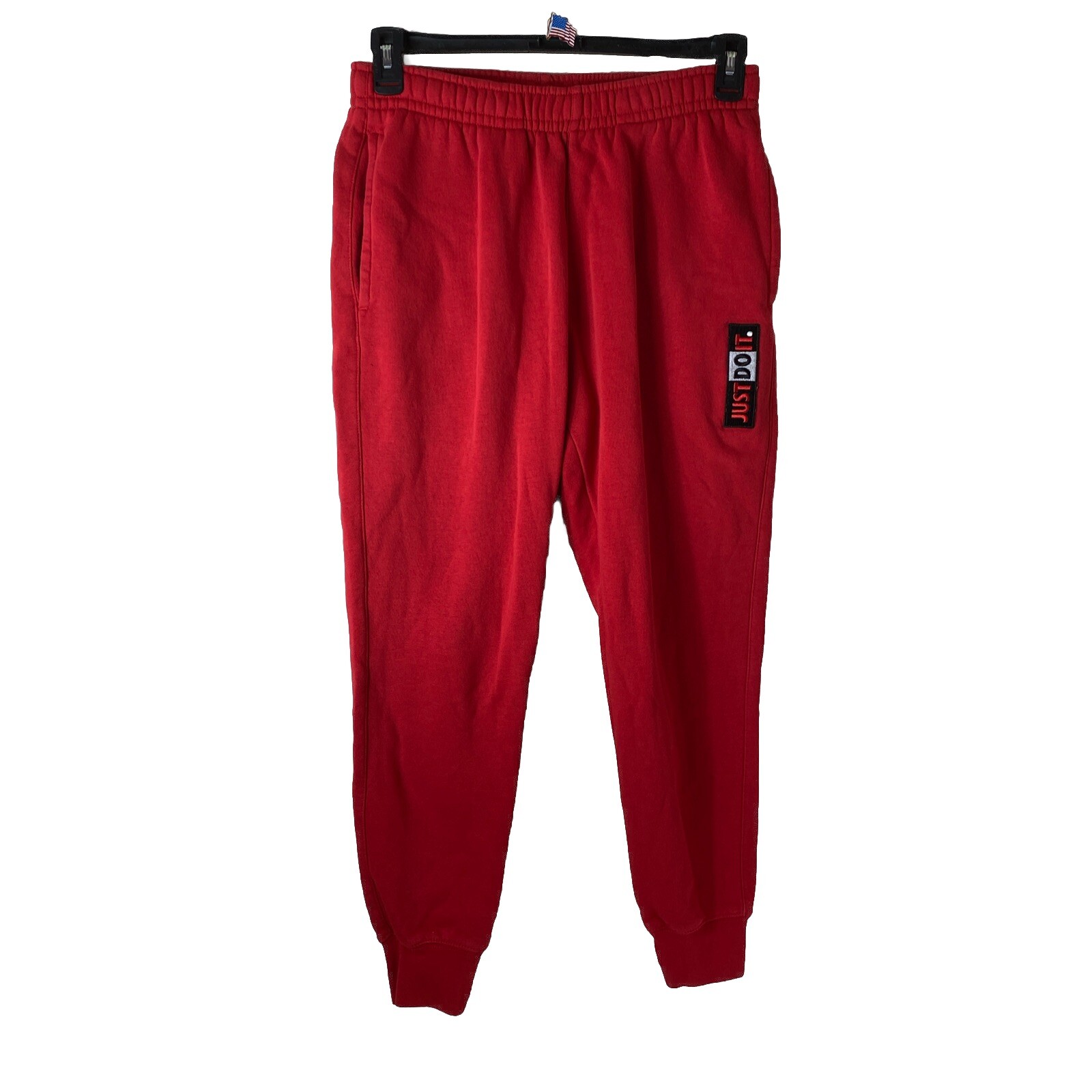 Nike Mens Small Red Joggers Gym Sweatpants with Drawstring Activewear  -image
