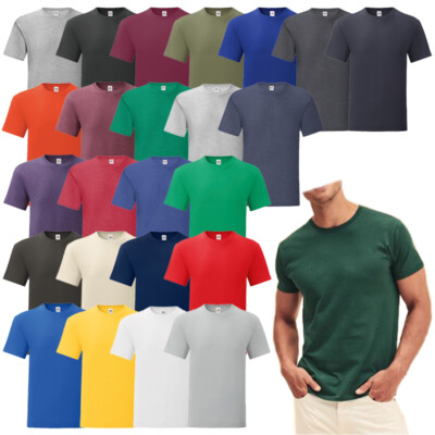 Fruit of the Loom Iconic T - Herren Kurzarm Rundhals T-Shirt, Baumwolle F130