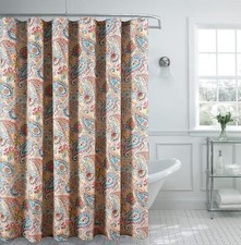 spring Home Paisley Fabric Shower Curtain Size 72 x 72 inch Multi Color