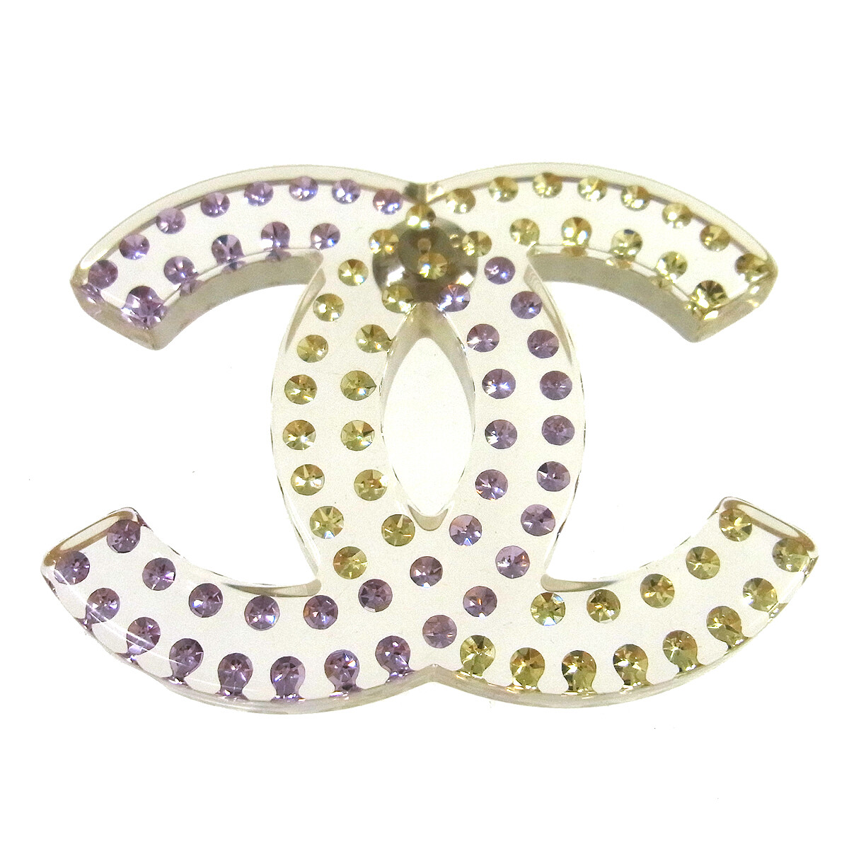 激レア✨️CHANEL クリスタル ブローチ ヴィンテージ 2 6 Chanel CC Rhinestone Brooch Pin Clear Silver 18S WA00604h | eBay