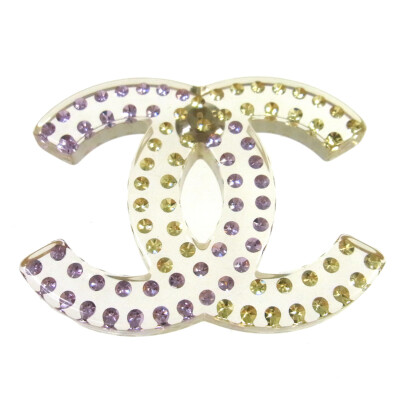 CHANEL ccブローチ Chanel CC Rhinestone Brooch Pin Clear Silver 18S WA00604h | eBay