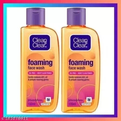 Clean & Clear Foaming Face Wash used for oily and pimple prone skin of 2 x 100ml - Picture 1 of 7