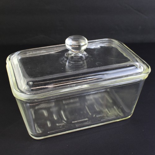 Vintage Glasbake 805 Clear Glass Bread Loaf Baking Dish with Lid Collectible