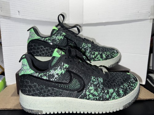 Nike Air Force 1 Low Crater Flyknit Black Volt DM0590- 002 - Size 8.5 - Picture 2 of 8