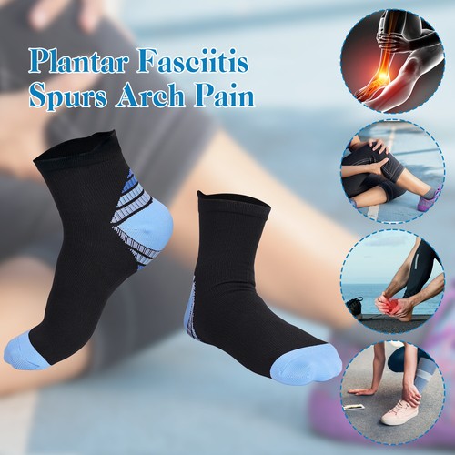 1-5PAIRCompression Socks Arch Ankle Running Support Mens Women Plantar Fasciitis - Picture 53 of 71