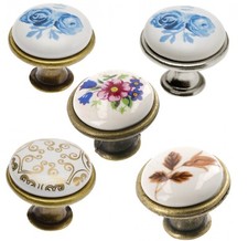 Multi coloured ceramic knobs drawer pull cupboard door knobs porcelain china