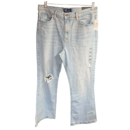 Gap Jeans Women's 70s Flare High Rise 14/32R LightWash Denim Stretch Five Pocket - Picture 1 of 9