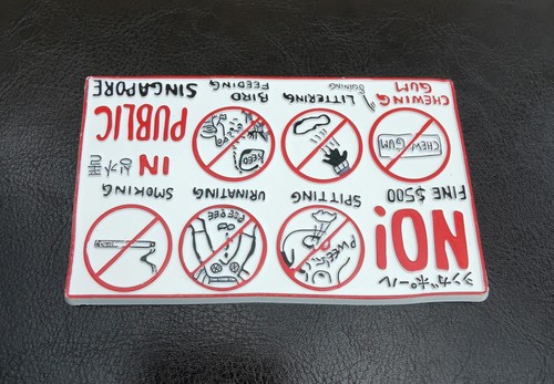 FRIDGE MAGNET SOUVENIR SINGAPORE PUBLIC SPACES PROTECTION ORDER NOTICE RUBBER - Picture 5 of 6