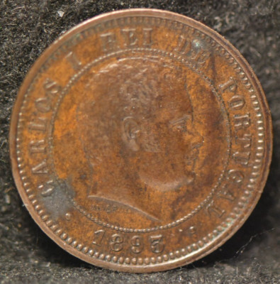 Portugal, 1883 5 Reis, K530, EF spots, Poor Scan Coin Has Glossy Surfaces, 5-19