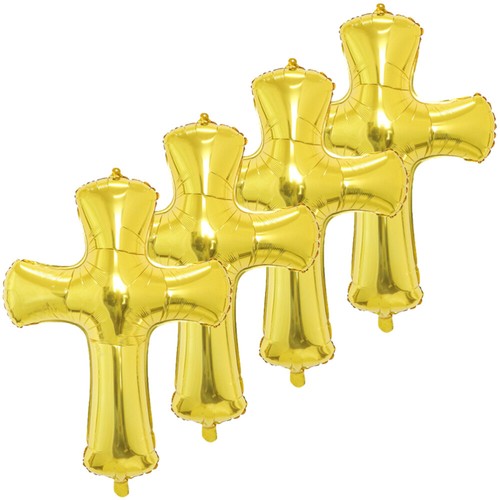 4 Pcs Christening Balloons Baby Birthday First Communion Cross Boy - Picture 6 of 12