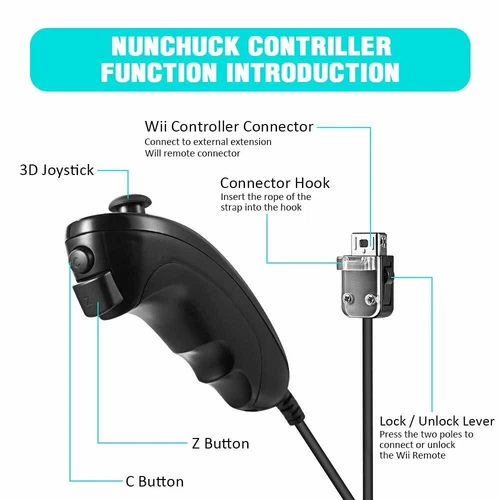 Built in Motion Plus Remote Controller &Nunchuck for Nintendo Wii /Wii U Console