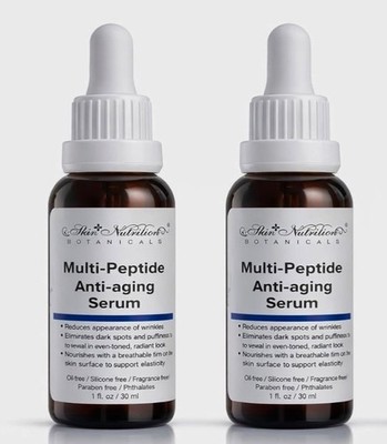 Skin Nutrition Botanicals Multi-Peptide Anti-Aging Serum 2 Bottles 1 oz. Each