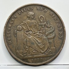 1858 Australia Professor Holloway Penny Coin - gF - London Emergency Coinage