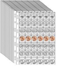 840 Pockets Coin Pages, 20 Sheets Pocket Inserts Collecting Sleeves 42-pocket