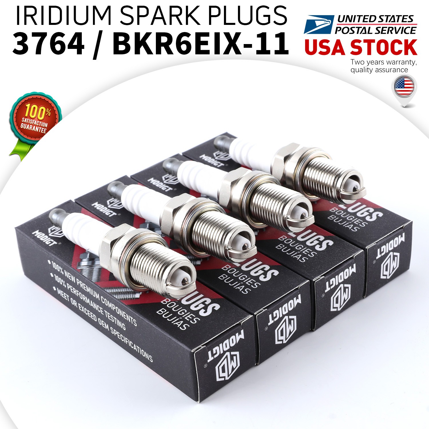Set of 4 Fit FOR NGK 3764 Spark Plug For Laser Iridium BKRGEIX-11 High Quality
